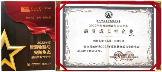 照彰荣获2022年度智慧物联与安防生态最具成长性企业奖!